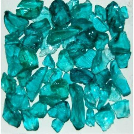 AMERICAN SPECIALTY GLASS Recycled Chunky Glass, Teal - Small - 0.25-0.5 in. - 10 lbs LTEALZZS-10